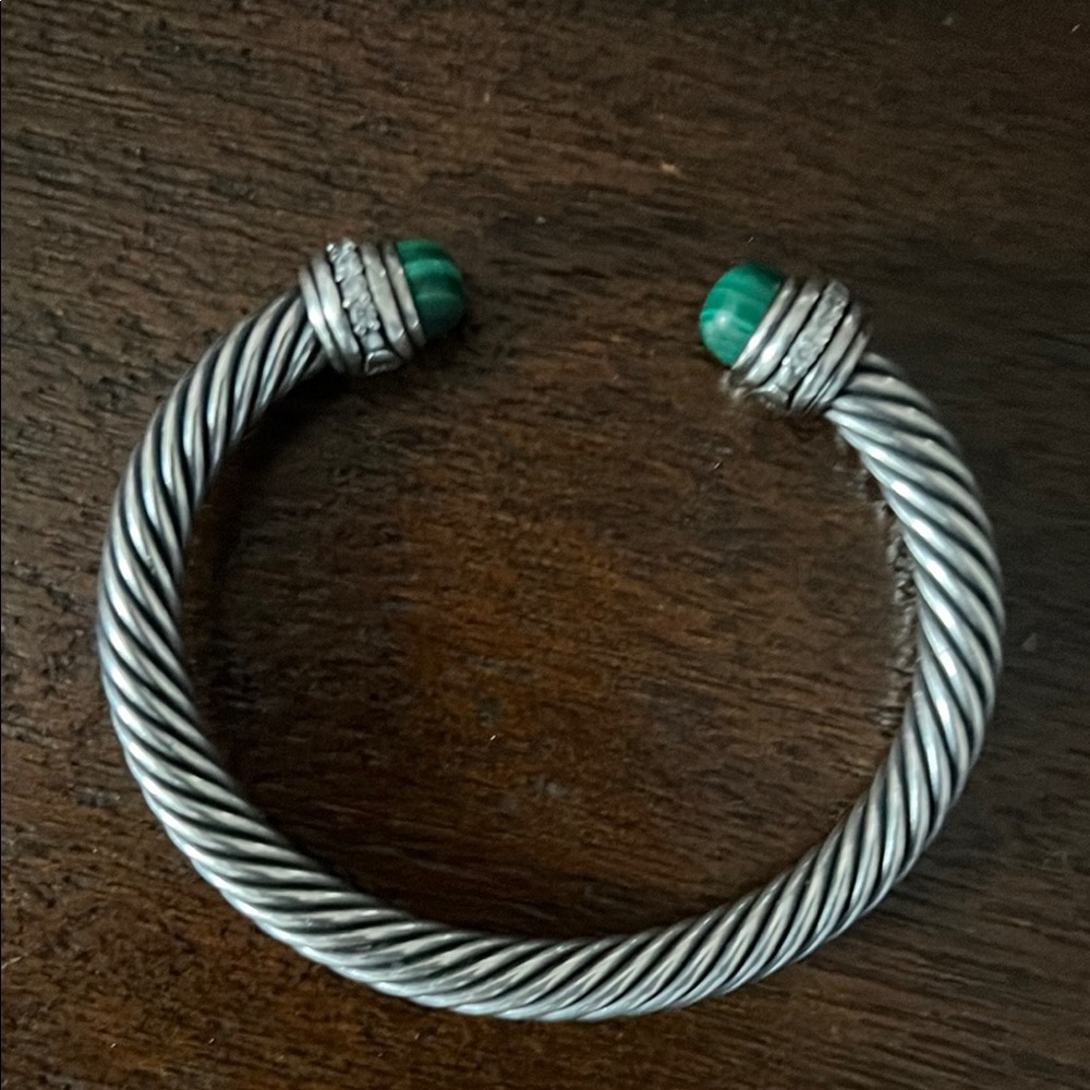 Authentic David Yurman Malachite- Cable Cuff Bracelet